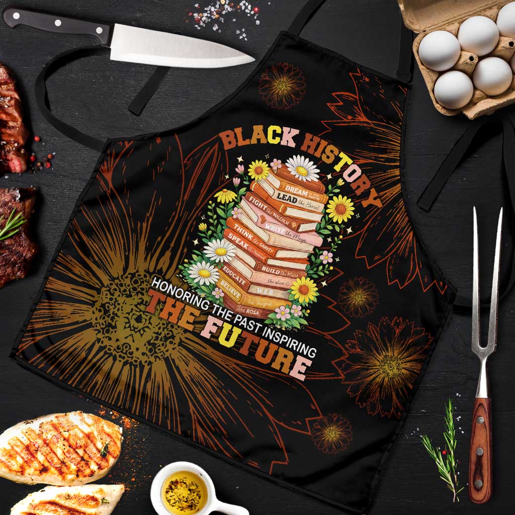 Black History Month Black African American Teachers Apron Afrocentric Floral Art with Motivational Typography
