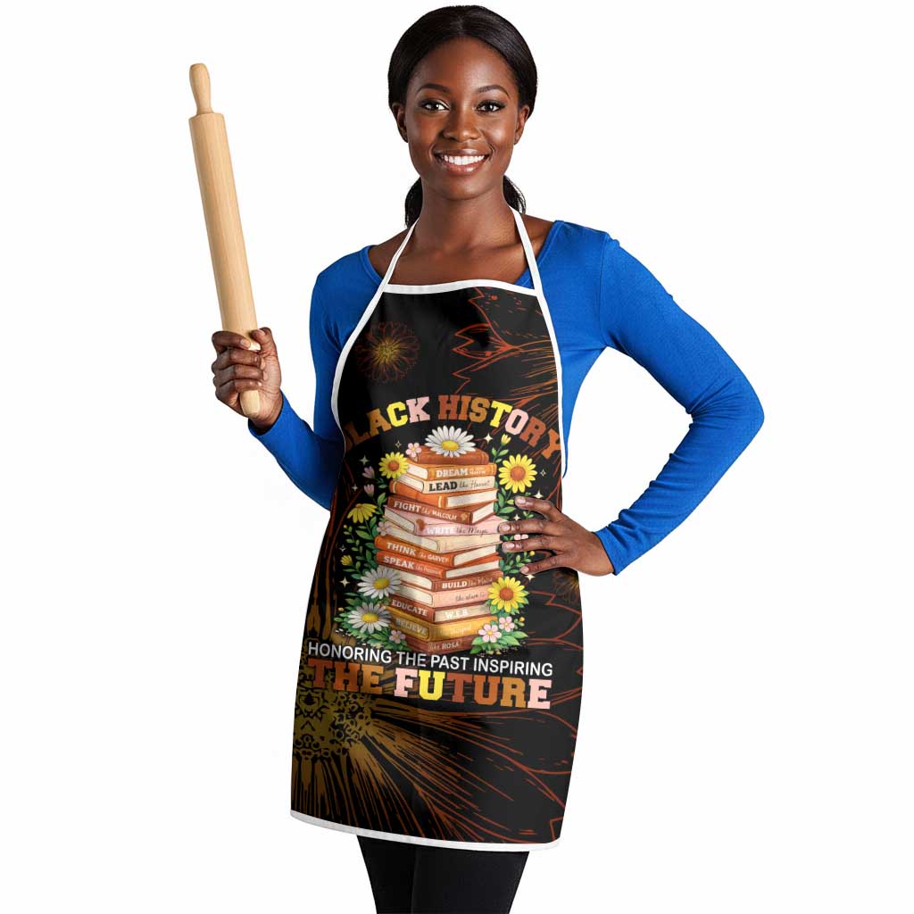 Black History Month Black African American Teachers Apron Afrocentric Floral Art with Motivational Typography