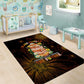 Black History Month Black African American Teachers Area Rug Afrocentric Floral Art with Motivational Typography