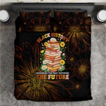 Black History Month Black African American Teachers Bedding Set Afrocentric Floral Art with Motivational Typography