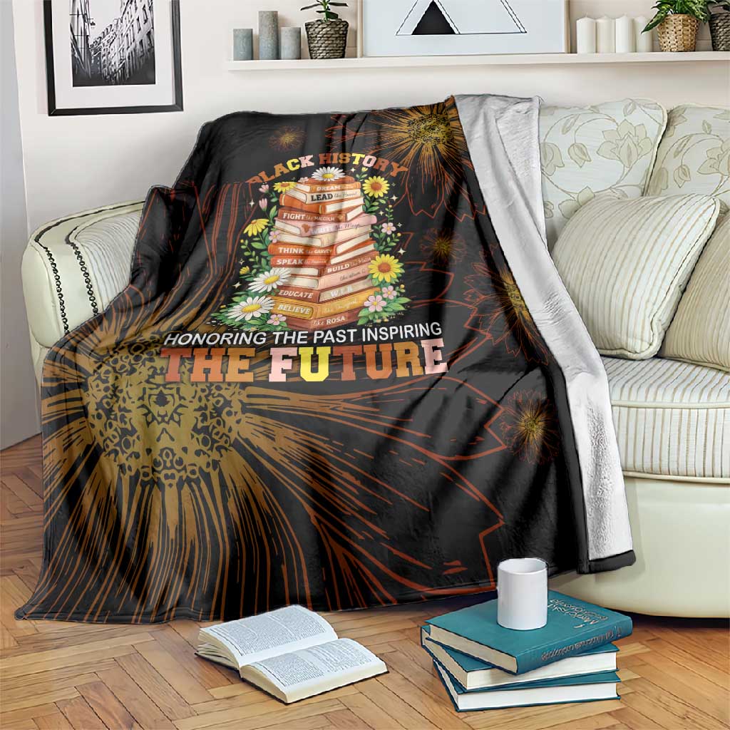 Black History Month Black African American Teachers Blanket Afrocentric Floral Art with Motivational Typography