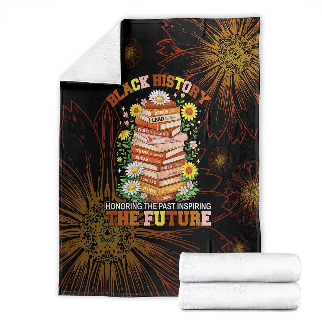 Black History Month Black African American Teachers Blanket Afrocentric Floral Art with Motivational Typography