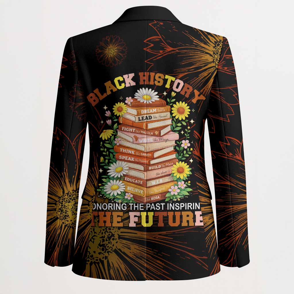 Black History Month Black African American Teachers Blazer Afrocentric Floral Art with Motivational Typography