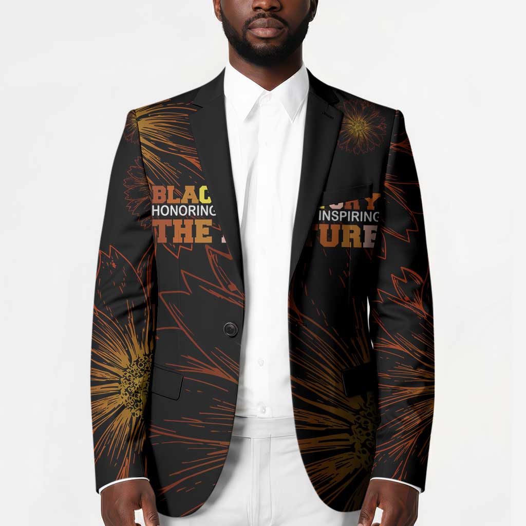 Black History Month Black African American Teachers Blazer Afrocentric Floral Art with Motivational Typography
