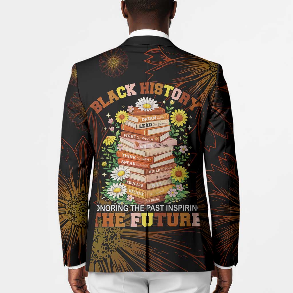 Black History Month Black African American Teachers Blazer Afrocentric Floral Art with Motivational Typography