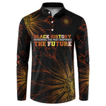 Black History Month Black African American Teachers Button Sweatshirt Afrocentric Floral Art with Motivational Typography