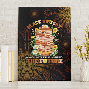 Black History Month Black African American Teachers Canvas Wall Art Afrocentric Floral Art with Motivational Typography