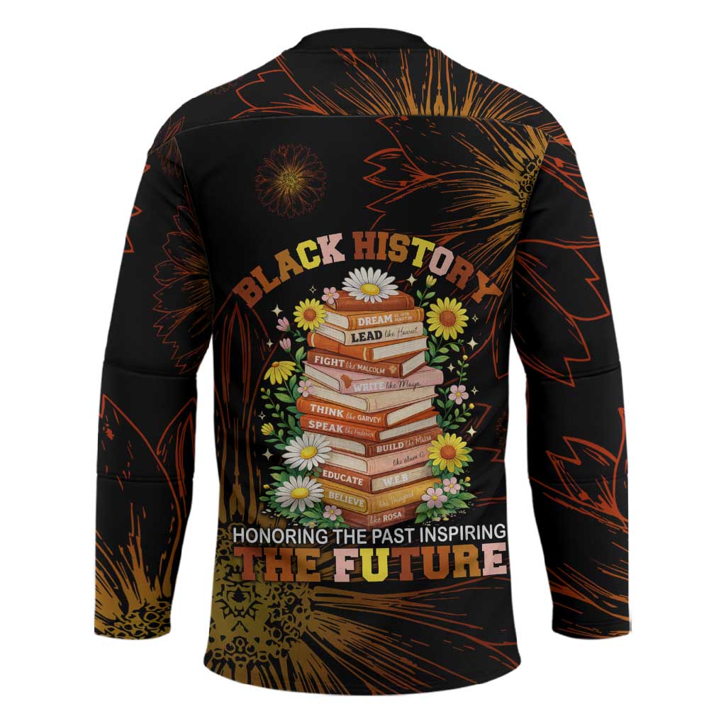 Black History Month Black African American Teachers Hockey Jersey Afrocentric Floral Art with Motivational Typography