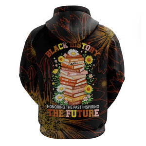 Black History Month Black African American Teachers Hoodie Afrocentric Floral Art with Motivational Typography