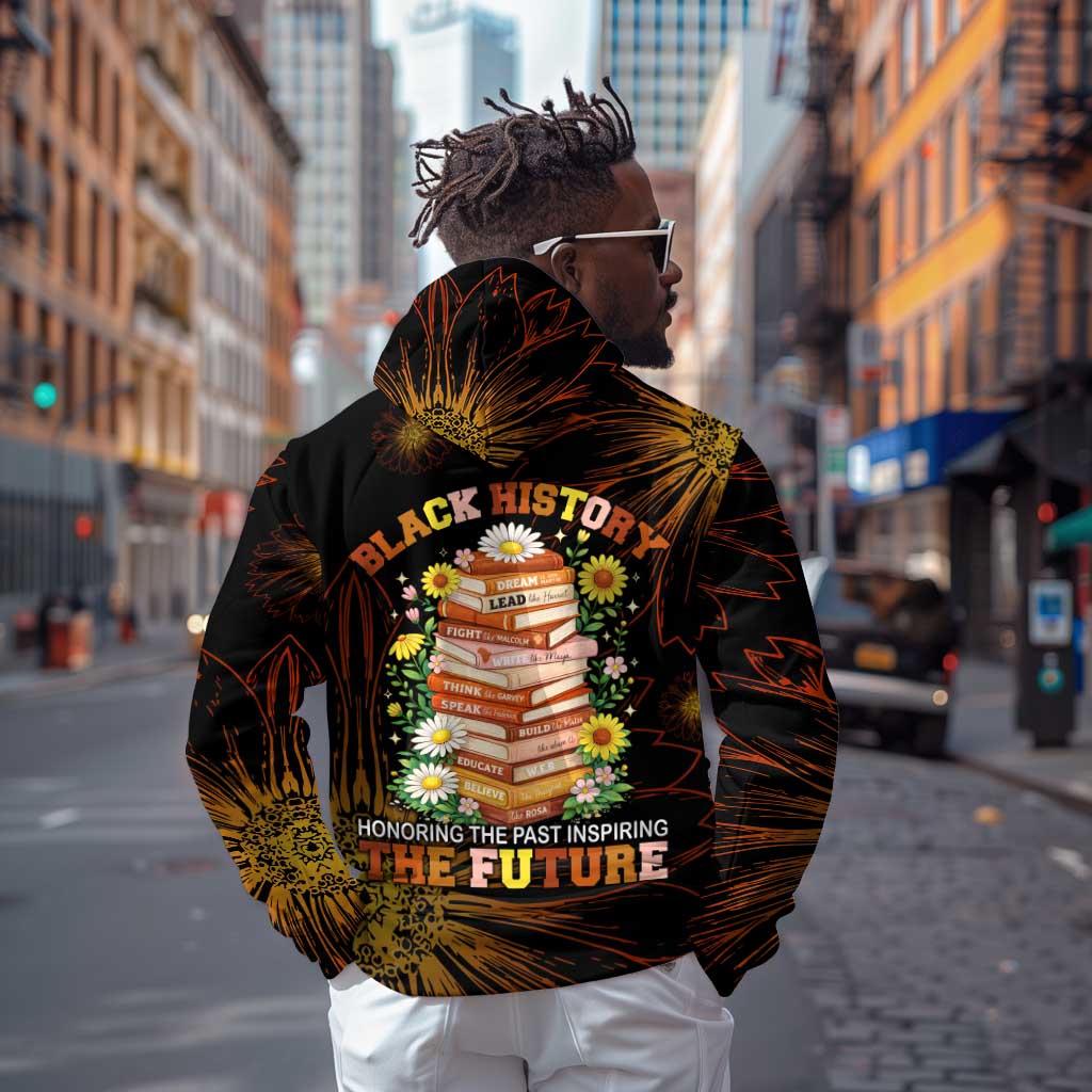 Black History Month Black African American Teachers Hoodie Afrocentric Floral Art with Motivational Typography