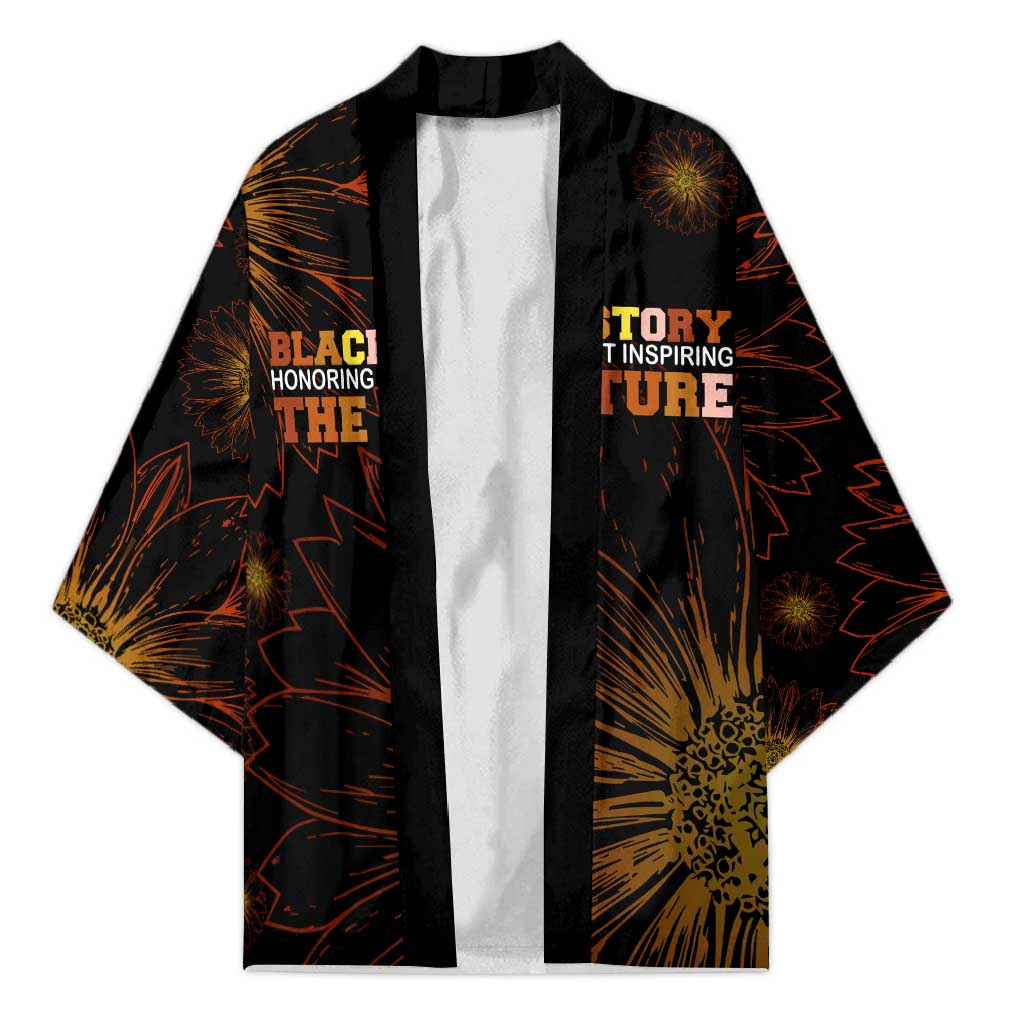 Black History Month Black African American Teachers Kimono Afrocentric Floral Art with Motivational Typography