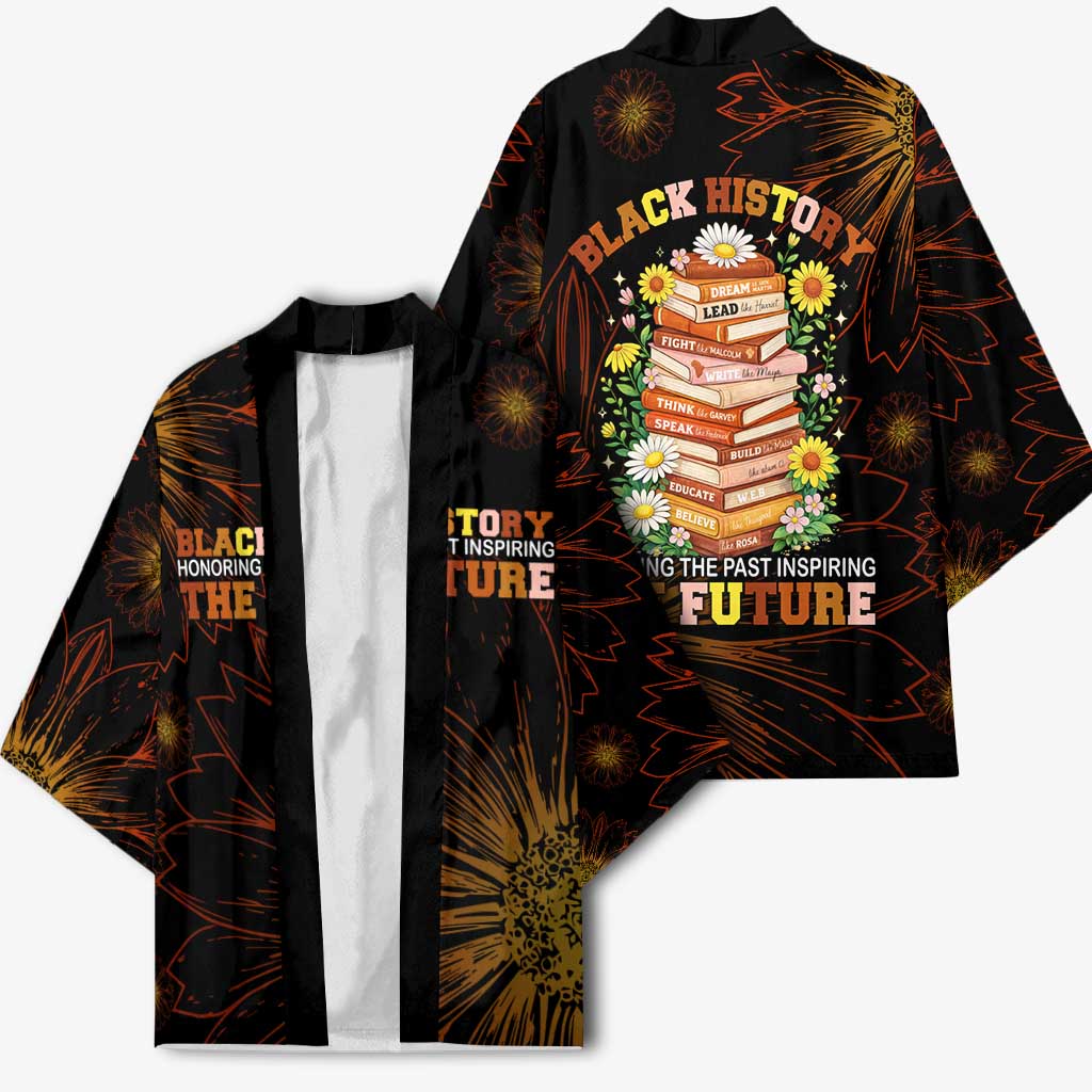 Black History Month Black African American Teachers Kimono Afrocentric Floral Art with Motivational Typography