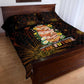 Black History Month Black African American Teachers Quilt Bed Set Afrocentric Floral Art with Motivational Typography