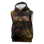 Black History Month Black African American Teachers Sleeveless Hoodie Afrocentric Floral Art with Motivational Typography