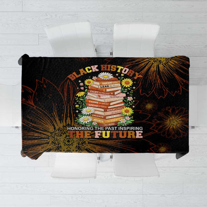 Black History Month Black African American Teachers Tablecloth Afrocentric Floral Art with Motivational Typography