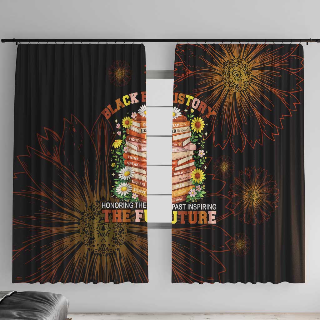 Black History Month Black African American Teachers Window Curtain Afrocentric Floral Art with Motivational Typography