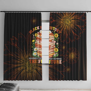 Black History Month Black African American Teachers Window Curtain Afrocentric Floral Art with Motivational Typography