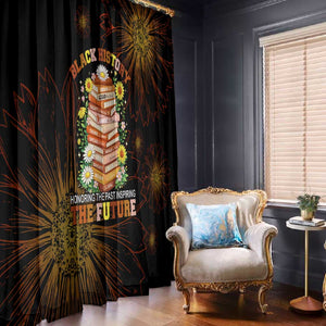 Black History Month Black African American Teachers Window Curtain Afrocentric Floral Art with Motivational Typography