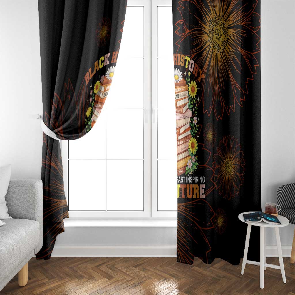 Black History Month Black African American Teachers Window Curtain Afrocentric Floral Art with Motivational Typography