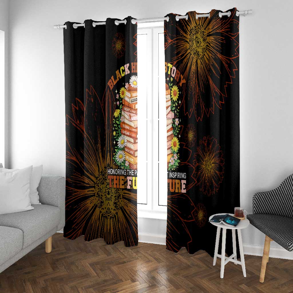 Black History Month Black African American Teachers Window Curtain Afrocentric Floral Art with Motivational Typography