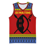 Eswatini Flag Basketball Jersey Nguni Shield Spear Pattern TS04
