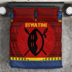 Eswatini Flag Bedding Set Nguni Shield Spear Pattern