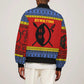 Eswatini Flag Bomber Jacket Nguni Shield Spear Pattern