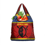 Eswatini Flag Grocery Bag Nguni Shield Spear Pattern