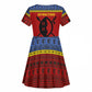 Eswatini Flag Kid Short Sleeve Dress Nguni Shield Spear Pattern