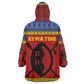 Eswatini Flag Kid Wearable Blanket Hoodie Nguni Shield Spear Pattern