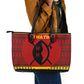 Eswatini Flag Leather Tote Bag Nguni Shield Spear Pattern