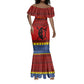 Eswatini Flag Mermaid Dress Nguni Shield Spear Pattern