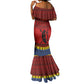 Eswatini Flag Mermaid Dress Nguni Shield Spear Pattern