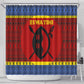 Eswatini Flag Shower Curtain Nguni Shield Spear Pattern