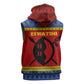 Eswatini Flag Sleeveless Zip Hoodie Nguni Shield Spear Pattern - African Pride
