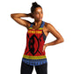 Eswatini Flag Women Racerback Tank Nguni Shield Spear Pattern