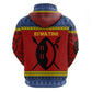 Eswatini Flag Zip Hoodie Nguni Shield Spear Pattern