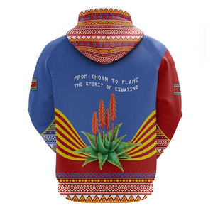 Aloe Vera Eswatini Hoodie Flag Print and Cultural Motif From Thorn to Flame