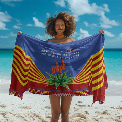 Aloe Vera Eswatini Sarong Flag Print and Cultural Motif From Thorn to Flame