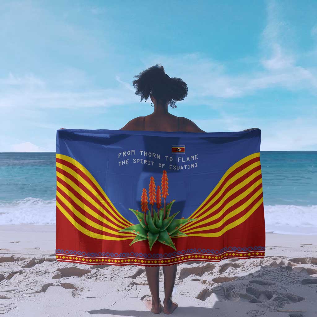Aloe Vera Eswatini Sarong Flag Print and Cultural Motif From Thorn to Flame