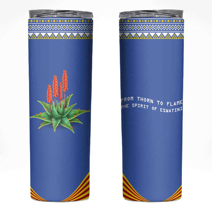 Aloe Vera Eswatini Skinny Tumbler Flag Print and Cultural Motif From Thorn to Flame