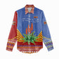 Aloe Vera Eswatini Women Casual Shirt Flag Print and Cultural Motif From Thorn to Flame