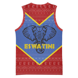Elephant Eswatini Basketball Jersey Swaziland Shield Tribal Pattern and National Flag TS04