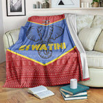 Elephant Eswatini Blanket Swaziland Shield Tribal Pattern and National Flag