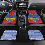 Elephant Eswatini Car Mats Swaziland Shield Tribal Pattern and National Flag