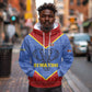 Elephant Eswatini Hoodie Swaziland Shield Tribal Pattern and National Flag