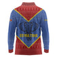 Elephant Eswatini Long Sleeve Polo Shirt Swaziland Shield Tribal Pattern and National Flag