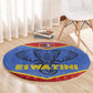 Elephant Eswatini Round Carpet Swaziland Shield Tribal Pattern and National Flag