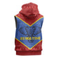 Elephant Eswatini Sleeveless Zip Hoodie Swaziland Shield Tribal Pattern and National Flag - African Pride