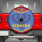 Elephant Eswatini Spare Tire Cover Swaziland Shield Tribal Pattern and National Flag